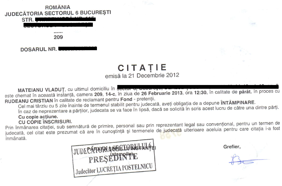 Disputele CN 2012 au ajuns la Judecatoria Sector 6 – Bucuresti